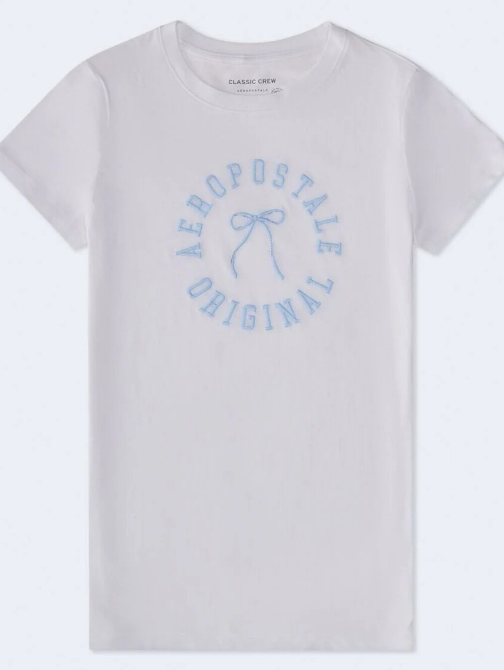 NWT Aeropostale Bow Circle Graphic Tee White Large Cotton Blend